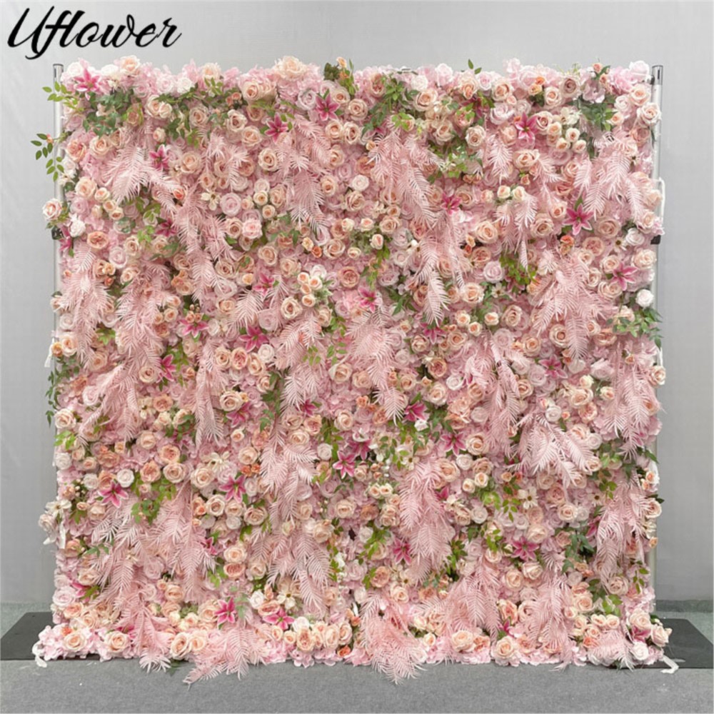 Flower Wall Panel - Uflower 5D Розовая Роза Ткань Цветочная