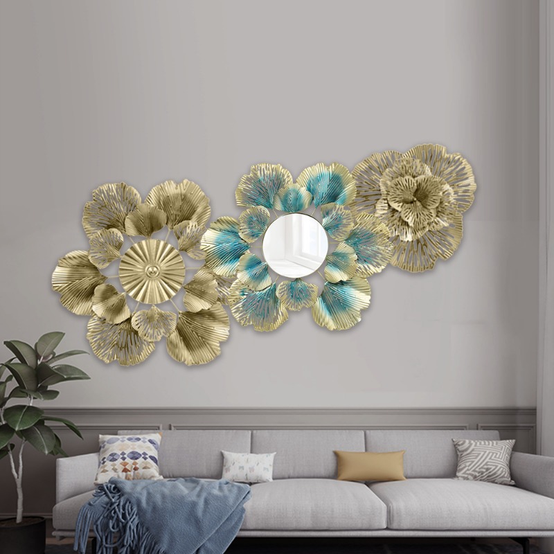 Flower Wall Panel - Скандинавское роскошное настенное украшение: Золотистое зеркало