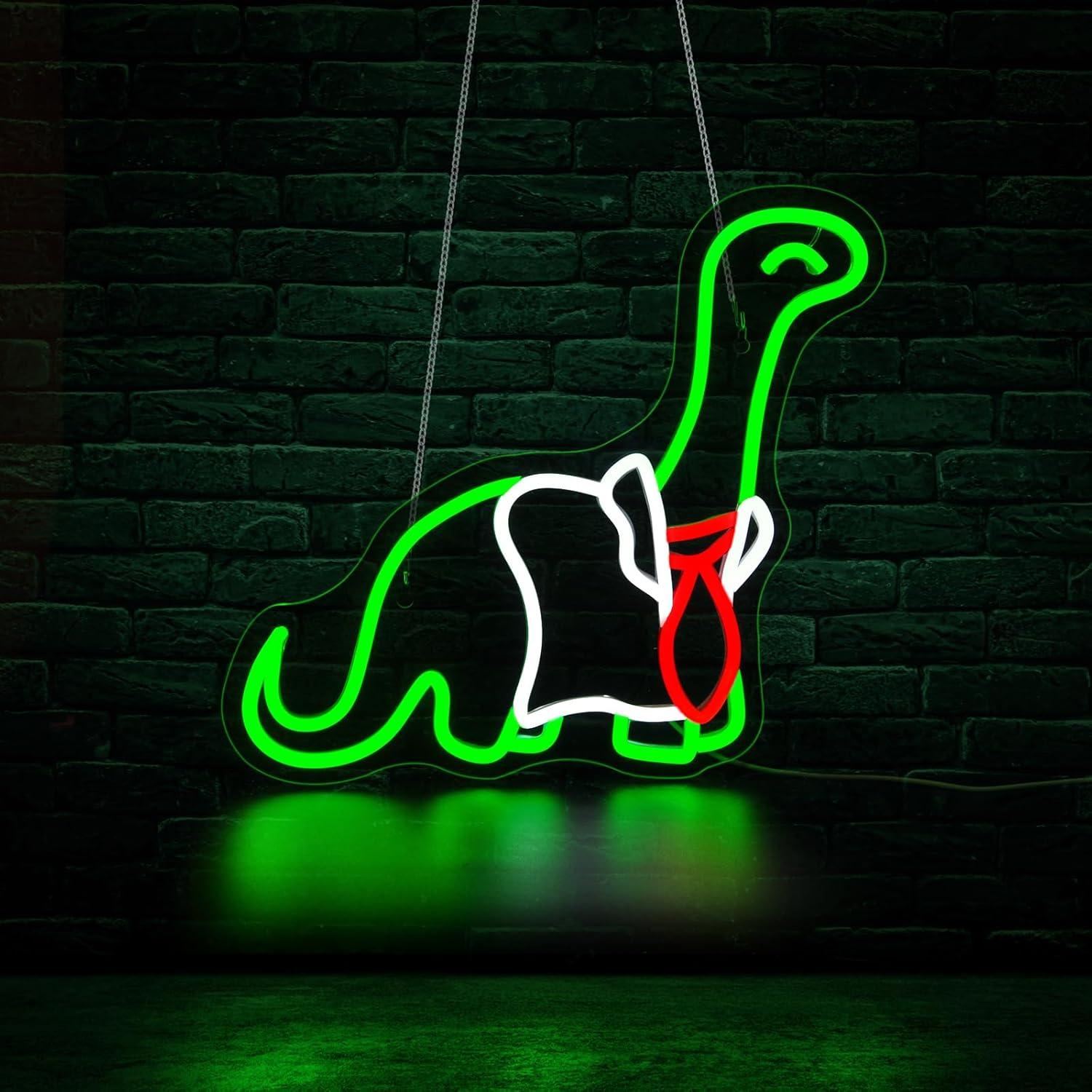 Неоновая вывеска в виде диноза – обзор и цена Neon Sign Party